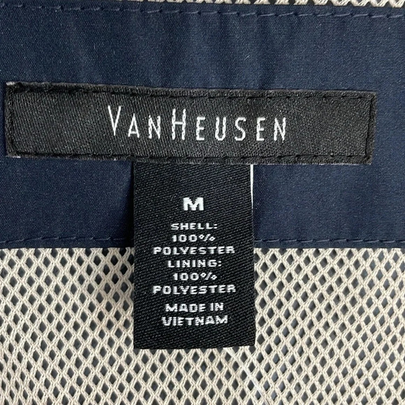 NWOT Van Heusen Lined Water Resistant Windbreaker Jacket Navy M - Picture 9 of 16
